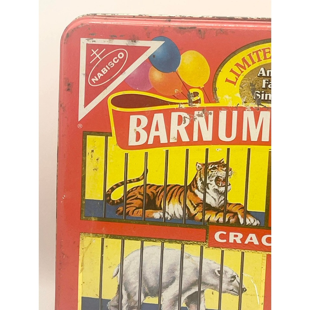 Vintage 1989 Nabisco Barnums Animals Crackers Limited Edition Circus Tin Red‎